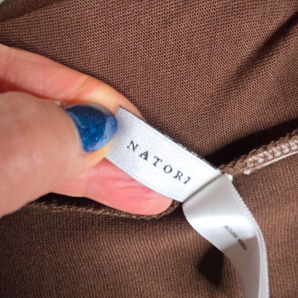 Natori 2X by Cruz wear NWT Brown open cardigan soft flowy Fall Office minimalist - Picture 4 of 15